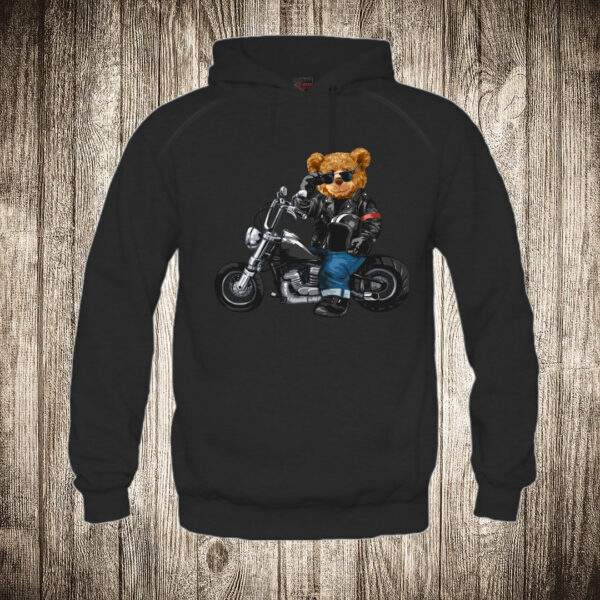 duks sa kapuljacom boja crna slika meda teddy bear 12 motorista