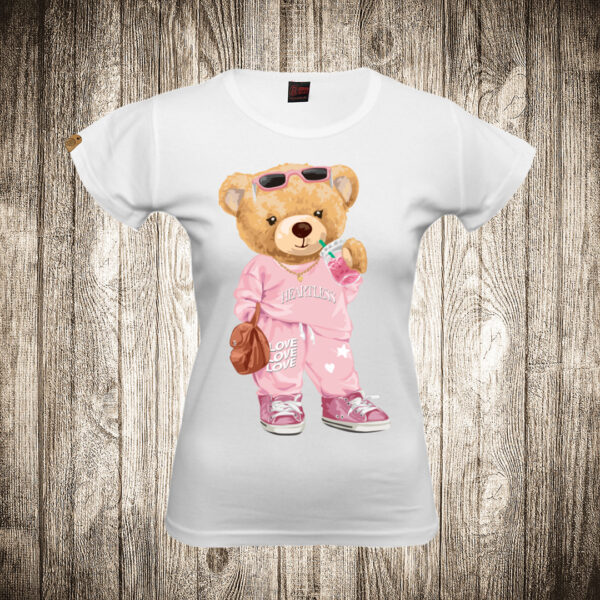 zenska majica boja bela slika meda teddy bear 12 zenki teddy roze 2