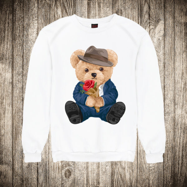 duks bez kapuljace boja bela slika meda teddy bear 121 ruza 2