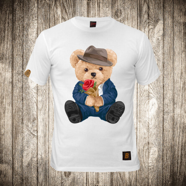 muska majica boja bela slika meda teddy bear 121 ruza 2