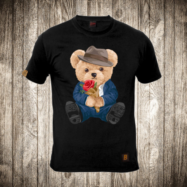 muska majica boja crna slika meda teddy bear 121 ruza 2