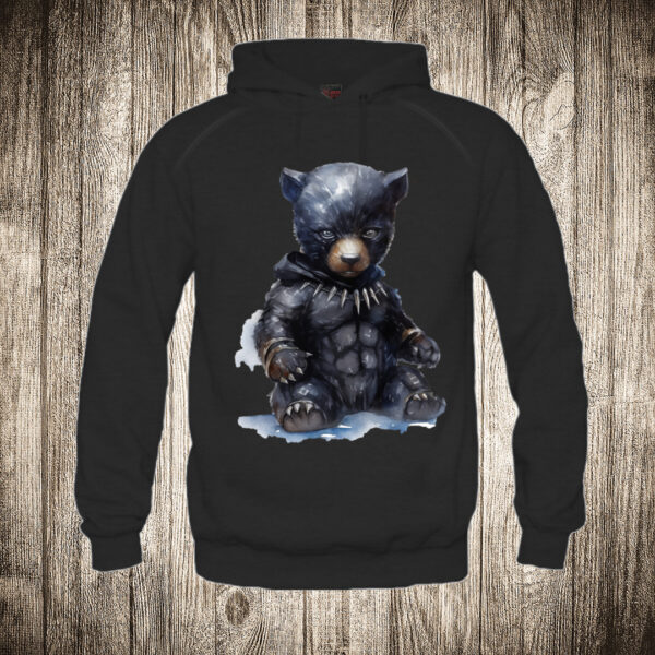 duks sa kapuljacom boja crna slika meda teddy bear 121 superhero black panther