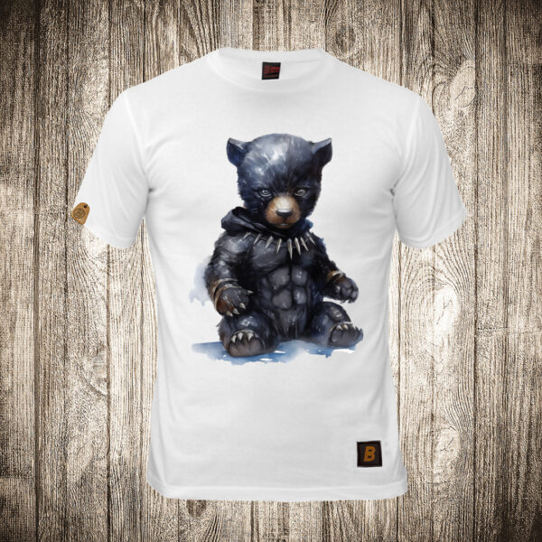 muska majica boja bela slika meda teddy bear 121 superhero black panther