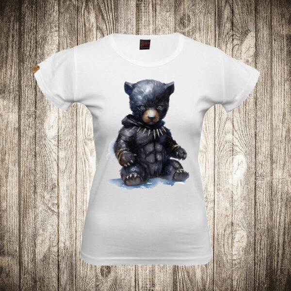 zenska majica boja bela slika meda teddy bear 121 superhero black panther