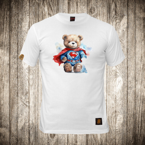 decija majica boja bela slika meda teddy bear 122 superhero supermen