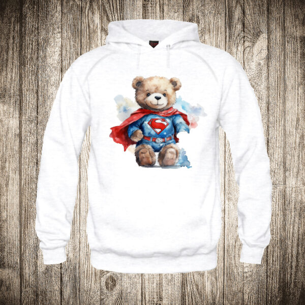 duks sa kapuljacom boja bela slika meda teddy bear 122 superhero supermen