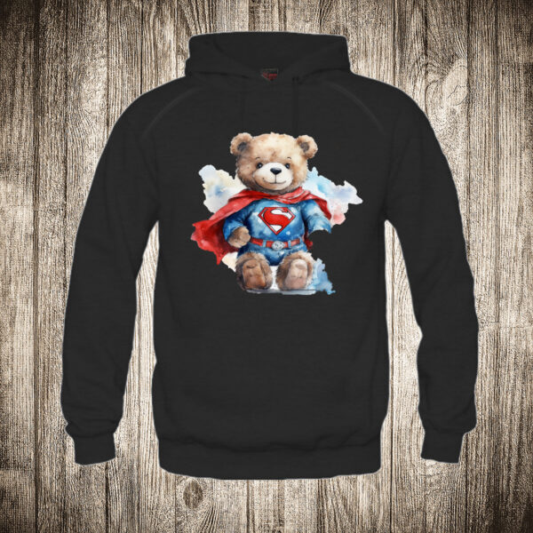 duks sa kapuljacom boja crna slika meda teddy bear 122 superhero supermen