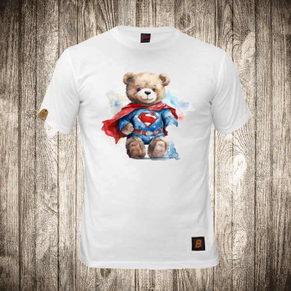 muska majica boja bela slika meda teddy bear 122 superhero supermen