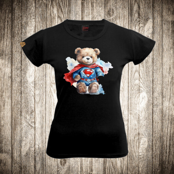 zenska majica boja crna slika meda teddy bear 122 superhero supermen