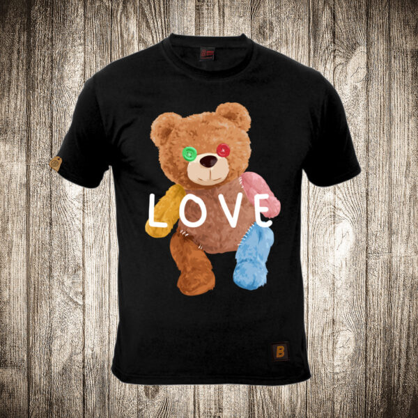 muska majica boja crna slika meda teddy bear 127 love 2