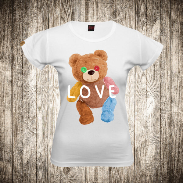 zenska majica boja bela slika meda teddy bear 127 love 2