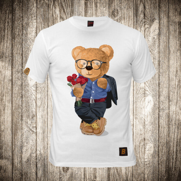muska majica boja bela slika meda teddy bear 13 dzentlmen