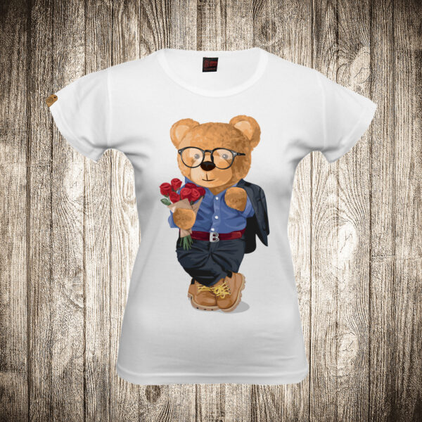 zenska majica boja bela slika meda teddy bear 13 dzentlmen