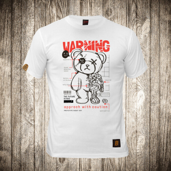 decija majica boja bela slika meda teddy bear 131 warning