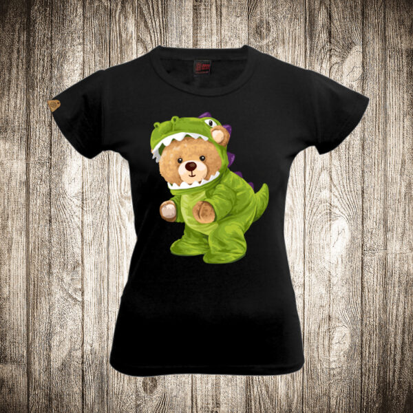 zenska majica boja crna slika meda teddy bear 138 dinosaurus