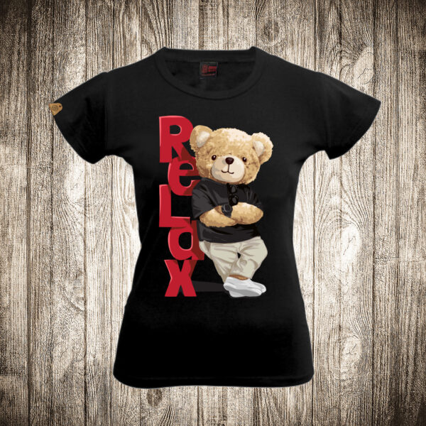 zenska majica boja crna slika meda teddy bear 15