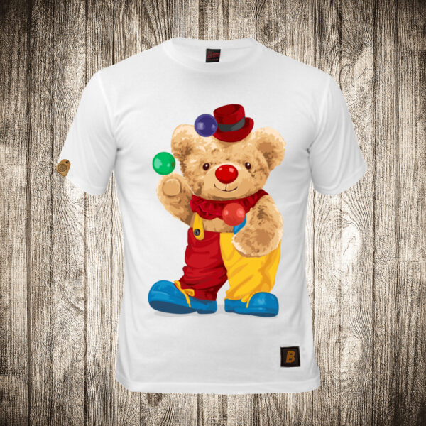 muska majica boja bela slika meda teddy bear 18 klovn