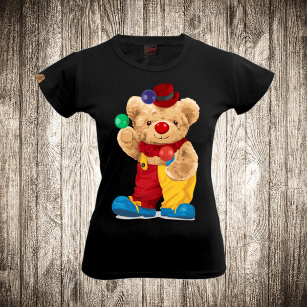zenska majica boja crna slika meda teddy bear 18 klovn