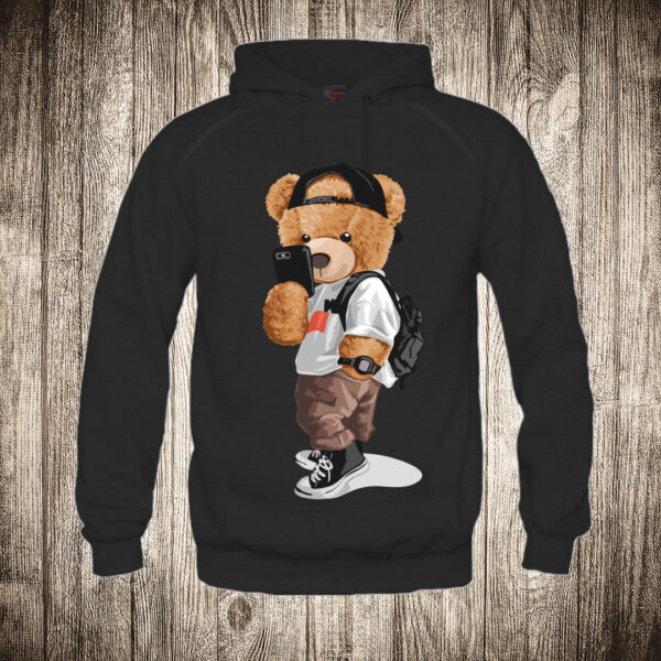 duks sa kapuljacom boja crna slika meda teddy bear 23