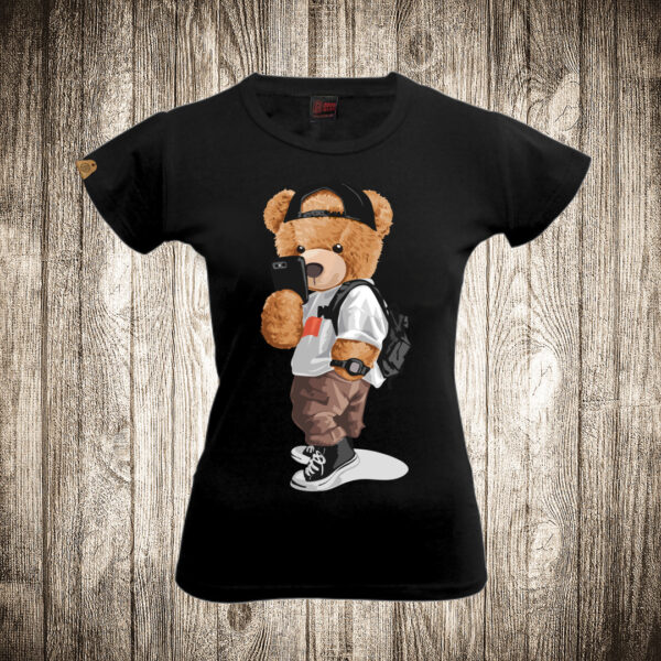 zenska majica boja crna slika meda teddy bear 23