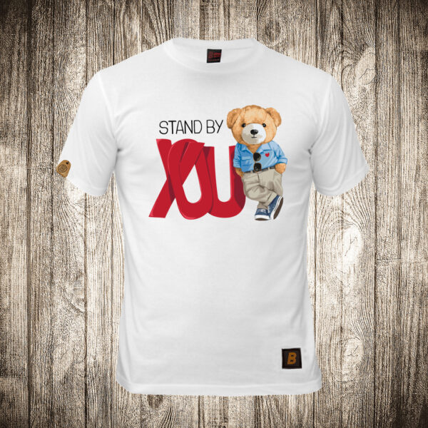 muska majica boja bela slika meda teddy bear 25 stand by you