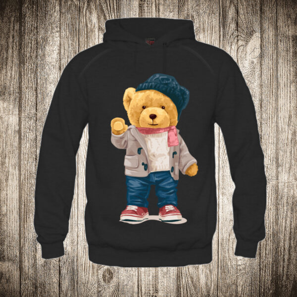 duks sa kapuljacom boja crna slika meda teddy bear 32