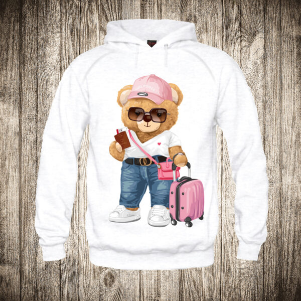 duks sa kapuljacom boja bela slika meda teddy bear 4 zenski teddy roze