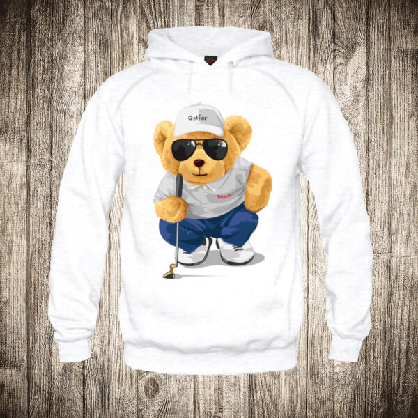 deciji duks boja bela slika meda teddy bear 40 golf