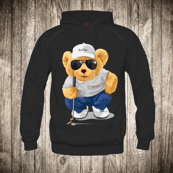 duks sa kapuljacom boja crna slika meda teddy bear 40 golf