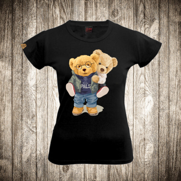 zenska majica boja crna slika meda teddy bear 45 par