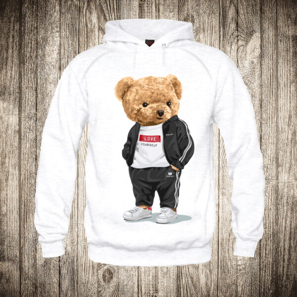 duks sa kapuljacom boja bela slika meda teddy bear 48