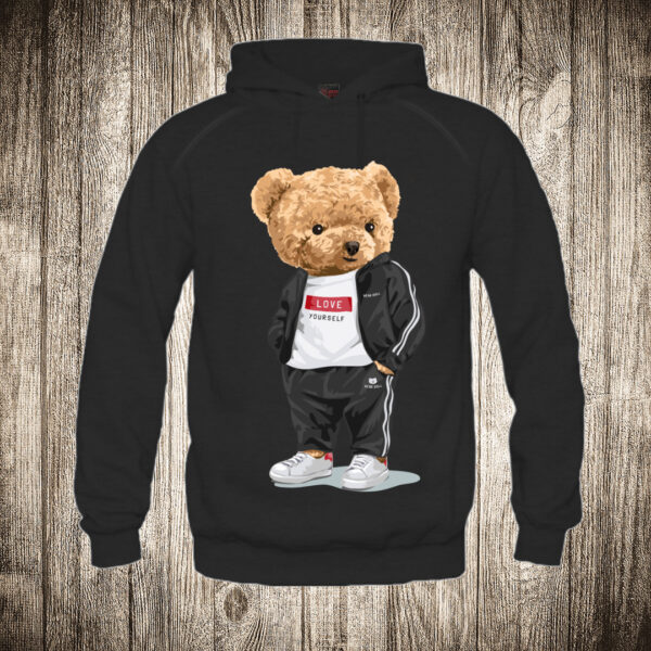 duks sa kapuljacom boja crna slika meda teddy bear 48