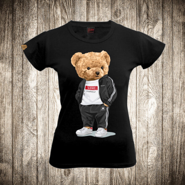 zenska majica boja crna slika meda teddy bear 48