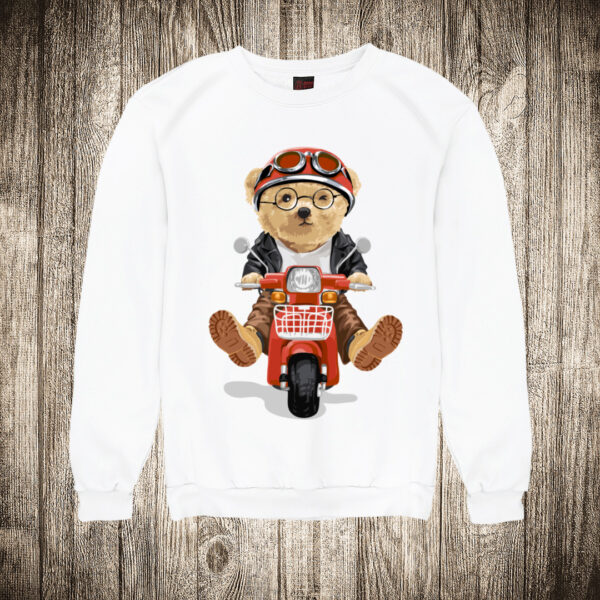 duks bez kapuljace boja bela slika meda teddy bear 51 motorista