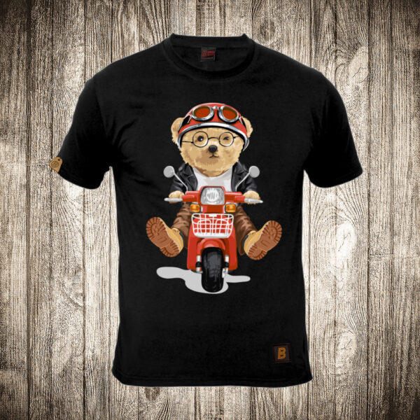 muska majica boja crna slika meda teddy bear 51 motorista