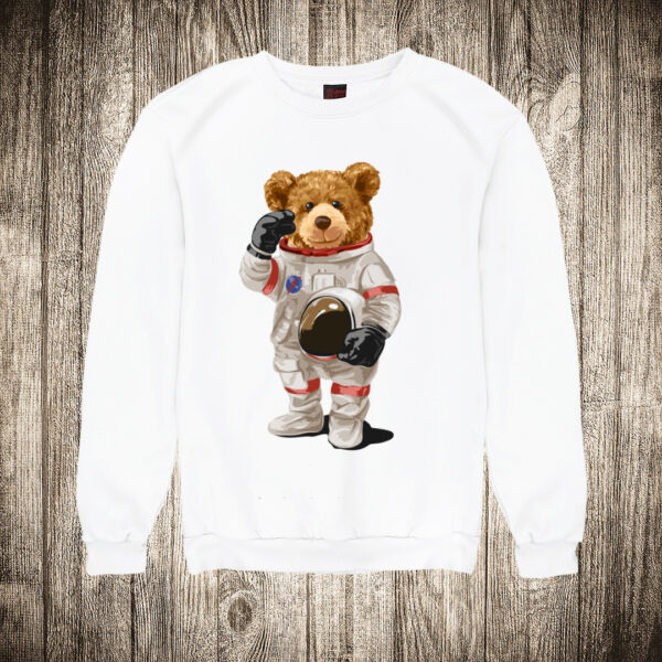 duks bez kapuljace boja bela slika meda teddy bear 60 astronaut