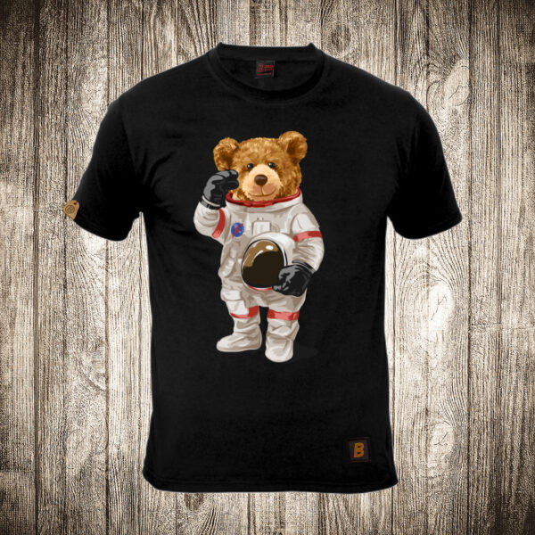 muska majica boja crna slika meda teddy bear 60 astronaut