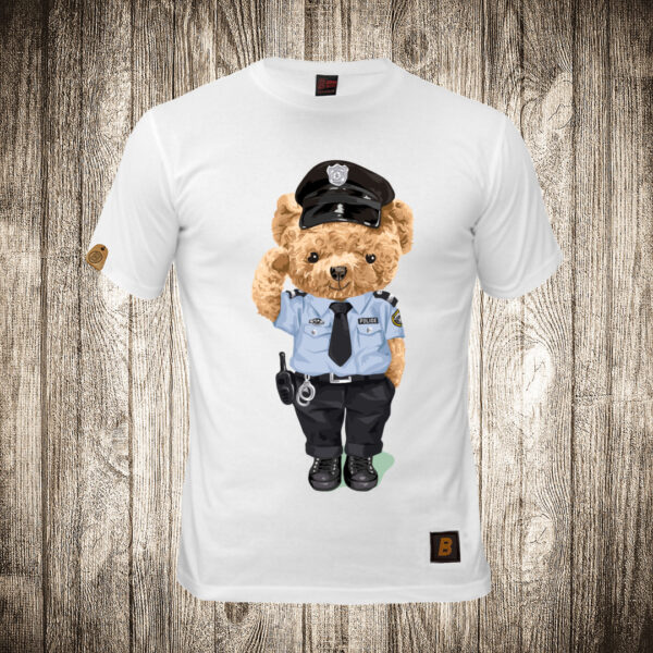 muska majica boja bela slika meda teddy bear 61 policajac