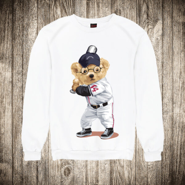 duks bez kapuljace boja bela slika meda teddy bear 64 bejzbol 2
