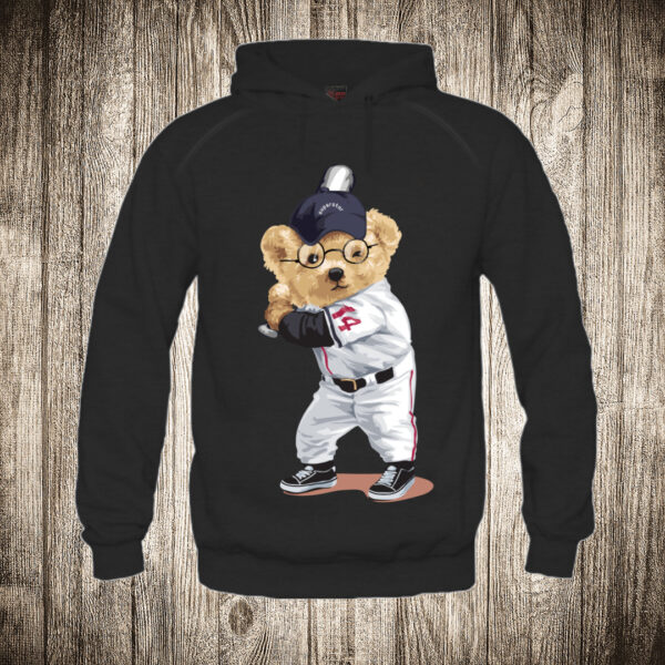 duks sa kapuljacom boja crna slika meda teddy bear 64 bejzbol 2