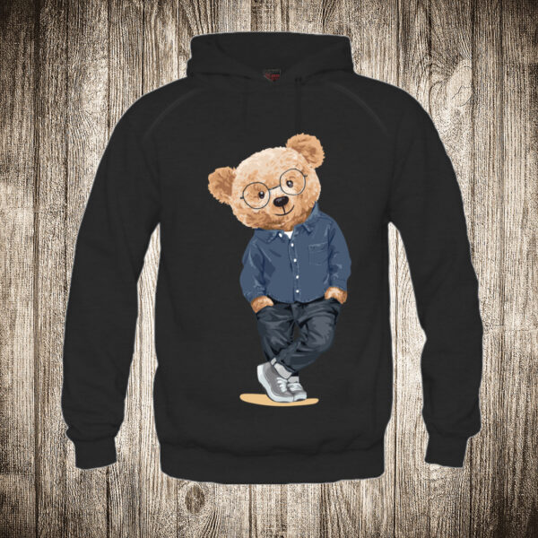 duks sa kapuljacom boja crna slika meda teddy bear 66 hipster
