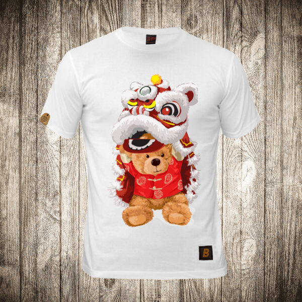 muska majica boja bela slika meda teddy bear 68 kineski zmaj