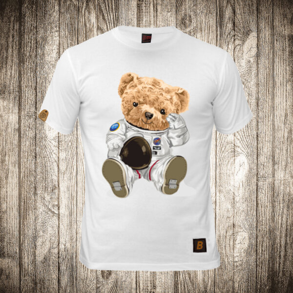 muska majica boja bela slika meda teddy bear 72 astronaut 2