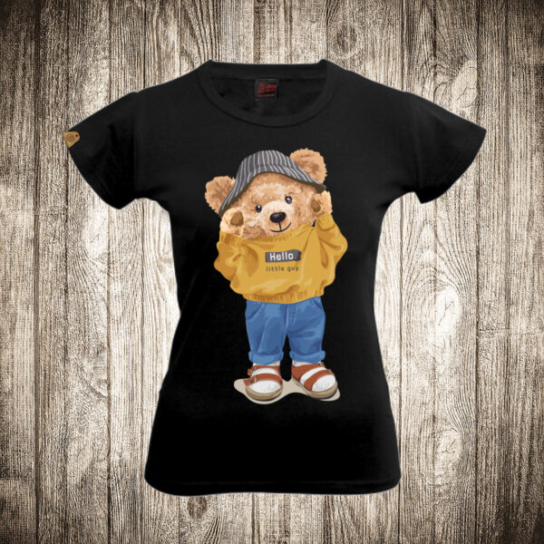 zenska majica boja crna slika meda teddy bear 74