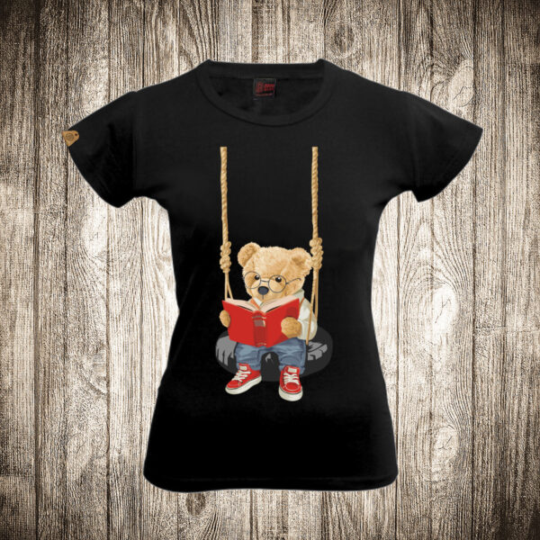 zenska majica boja crna slika meda teddy bear 75 ljuljaska