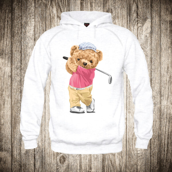 deciji duks boja bela slika meda teddy bear 77 golfer