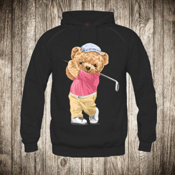 duks sa kapuljacom boja crna slika meda teddy bear 77 golfer
