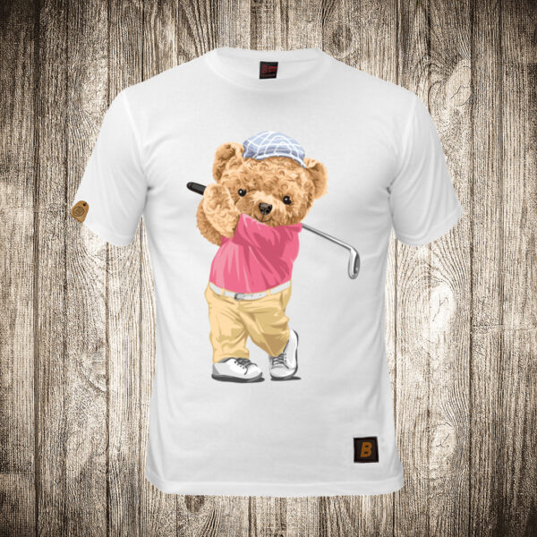 muska majica boja bela slika meda teddy bear 77 golfer