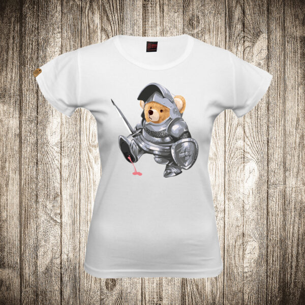 zenska majica boja bela slika meda teddy bear 8 vitez