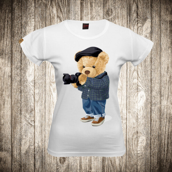 zenska majica boja bela slika meda teddy bear 84 fotograf